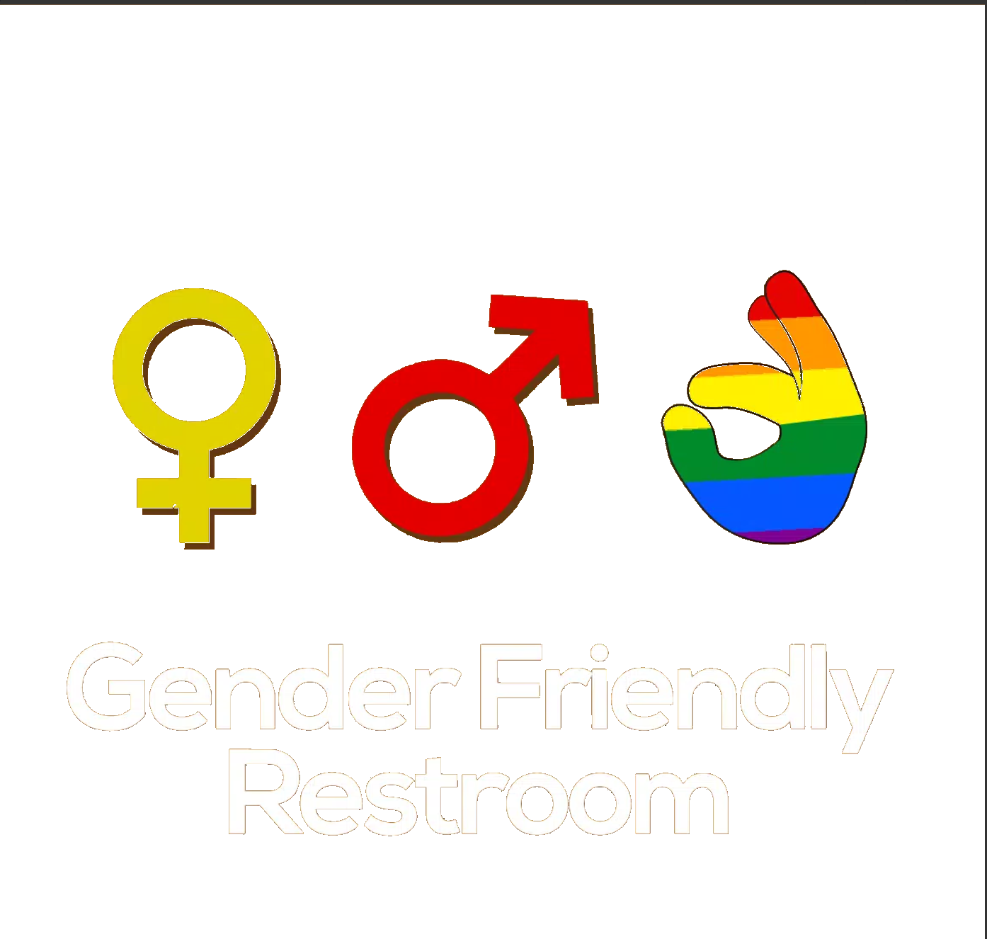 Gender friendly restroom graphic